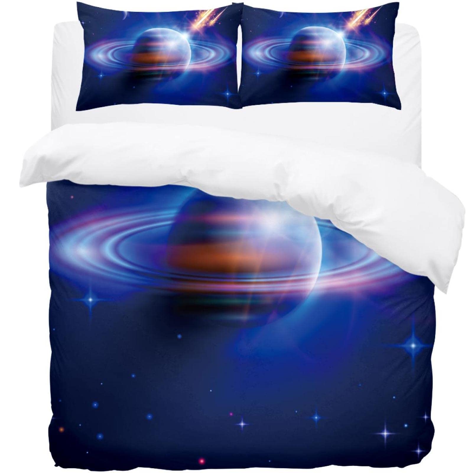 Housse de couette galaxie et taie d'oreiller motif ciel étoilé