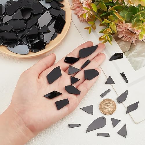 Miniatura 9 de PH PandaHall 180 piezas de 10 estilos de espejos para coser en la parte trasera plana, piedra acrílica para coser irregular, cuentas sueltas de