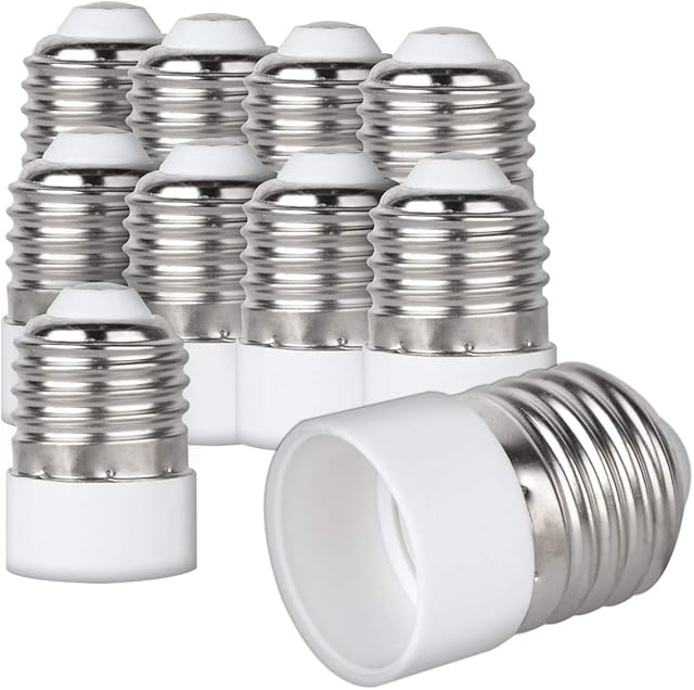 kwmobile E27 to E14 Converter (Pack of 10) - Lamp Socket Adapter Light Bulb Base Converters Screw-in Thread Adaptor Holder Set for LED, Halogen Bulbs