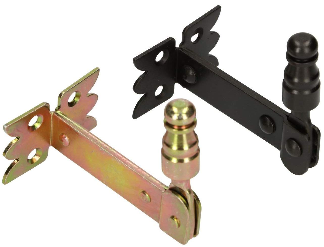 KOTARBAU® Retenedor para contraventanas, Negro 68 mm, Retenedor Decorativo, Tope para contraventanas, Herrajes para contraventanas, Anclaje de Seguridad, Soporte para Sujetar contraventanas, Gancho