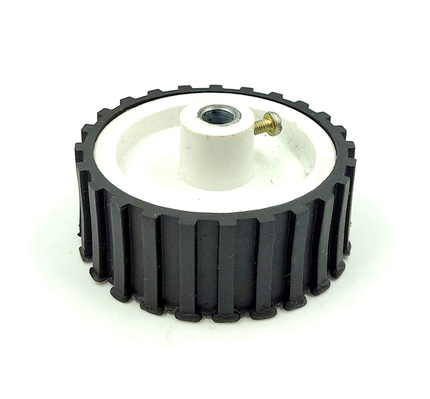 INVENTO 1pcs 55mm x 20mm Plastic Robotic Wheel Durable Rubber Tire Wheel 6mm Hole with metal collet for DC Geared Motor RC Car Robot