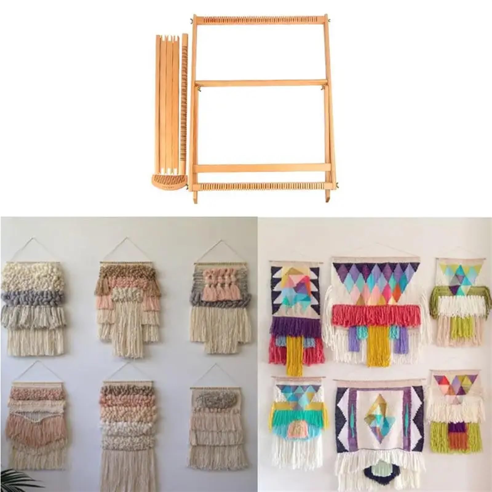 Metier a Tisser Cadre de Tissage for Adultes Cadre de Tissage créatif avec Support Kit de Machine à Tisser à Tricoter Outil de Couture Textile for Tapisserie en Bois