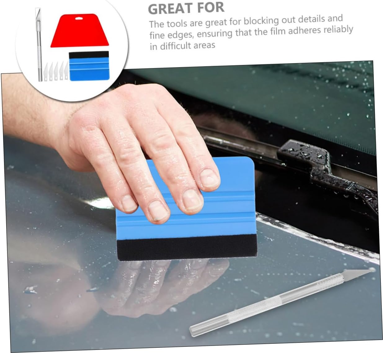 GLEAVI 8-in-1 Auto Window Tint Kit Car Vinyl Wrap Tools Professional Tinting Film Kit