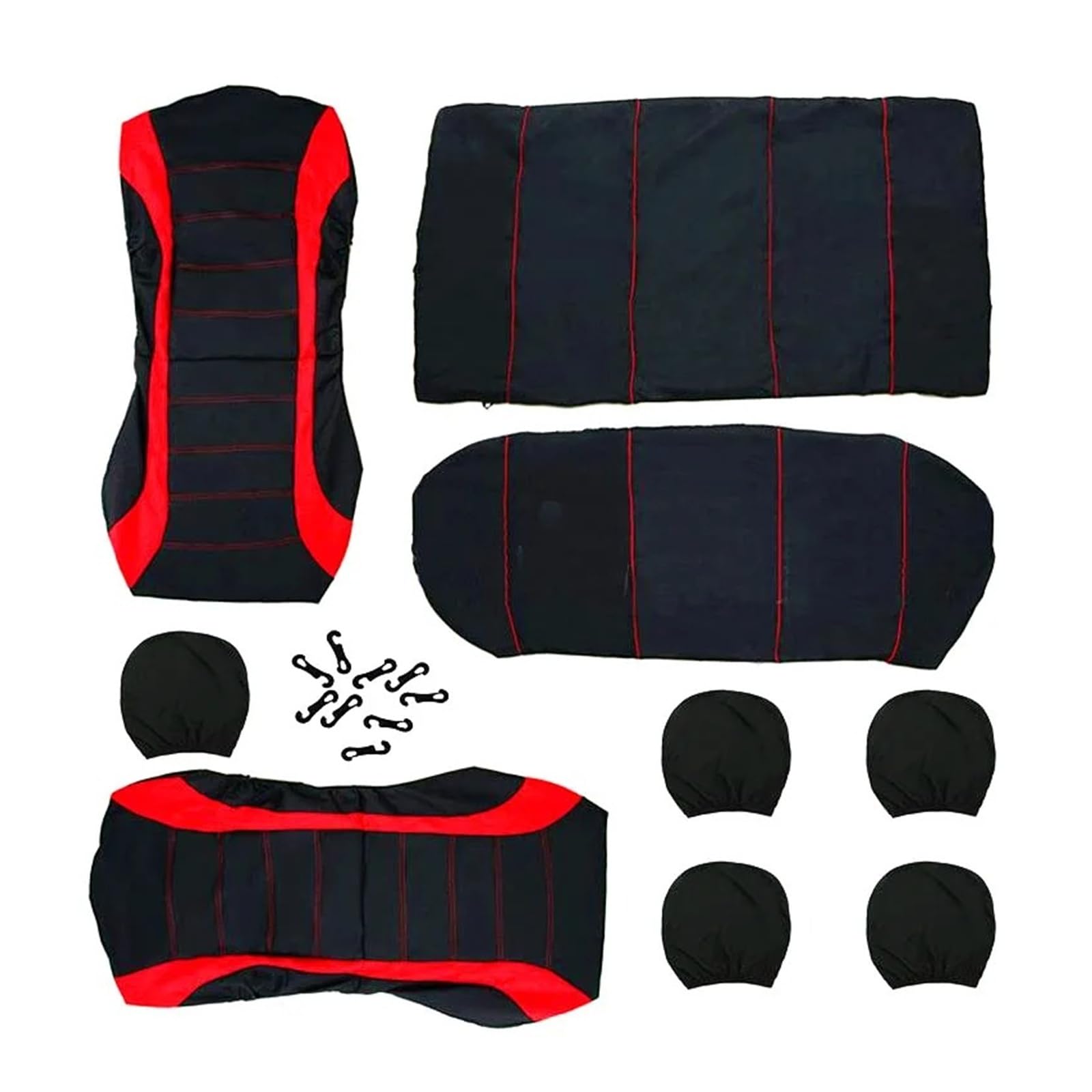 Funda para Asiento Coche Piezas Automóvil Tela Poliéster Juego 2/4/9 Cojín Delantero/Trasero Universal para Las Cuatro Estaciones Cubre Universal