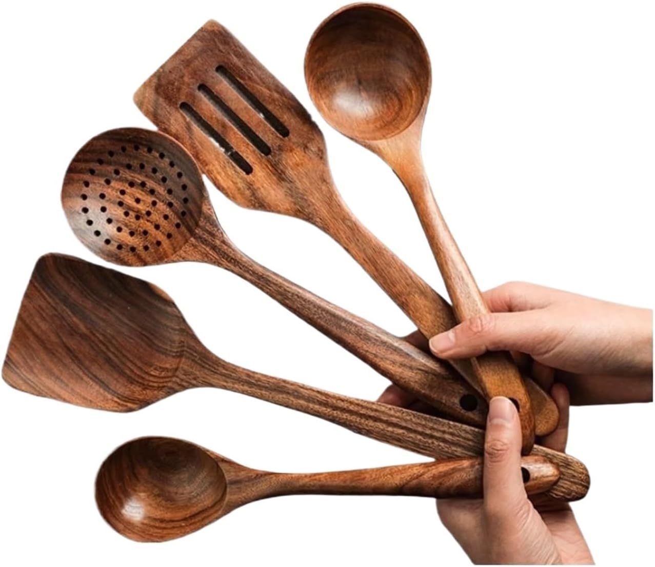 Cooking Utensils Wood Spoons Spatulas Gadgets Bakeware Tools Kitchen Cookware 5 Pieces Sets