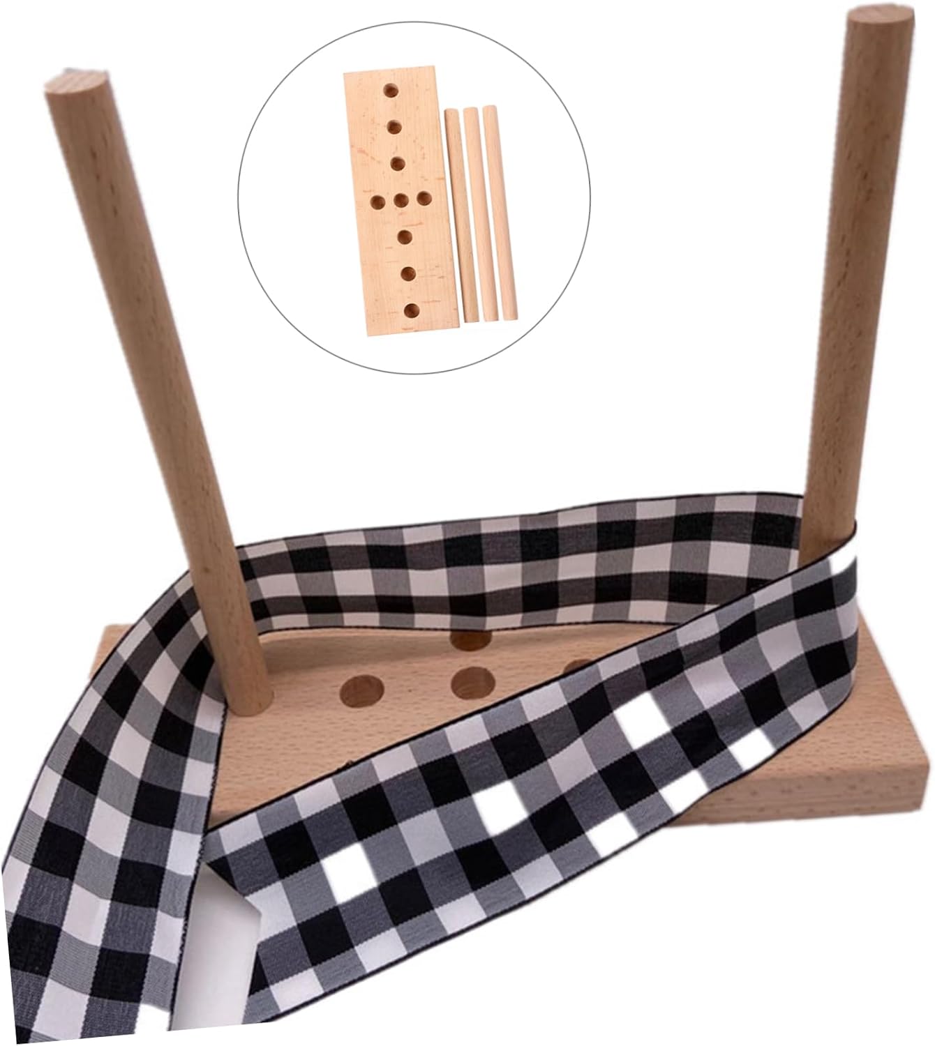 KALLORY Wooden Wreath Maker Tool for Crafting Bows Beech Accessory for Party Decorations Weddings and Holiday Wreaths Create Unique Bow Knots Ease