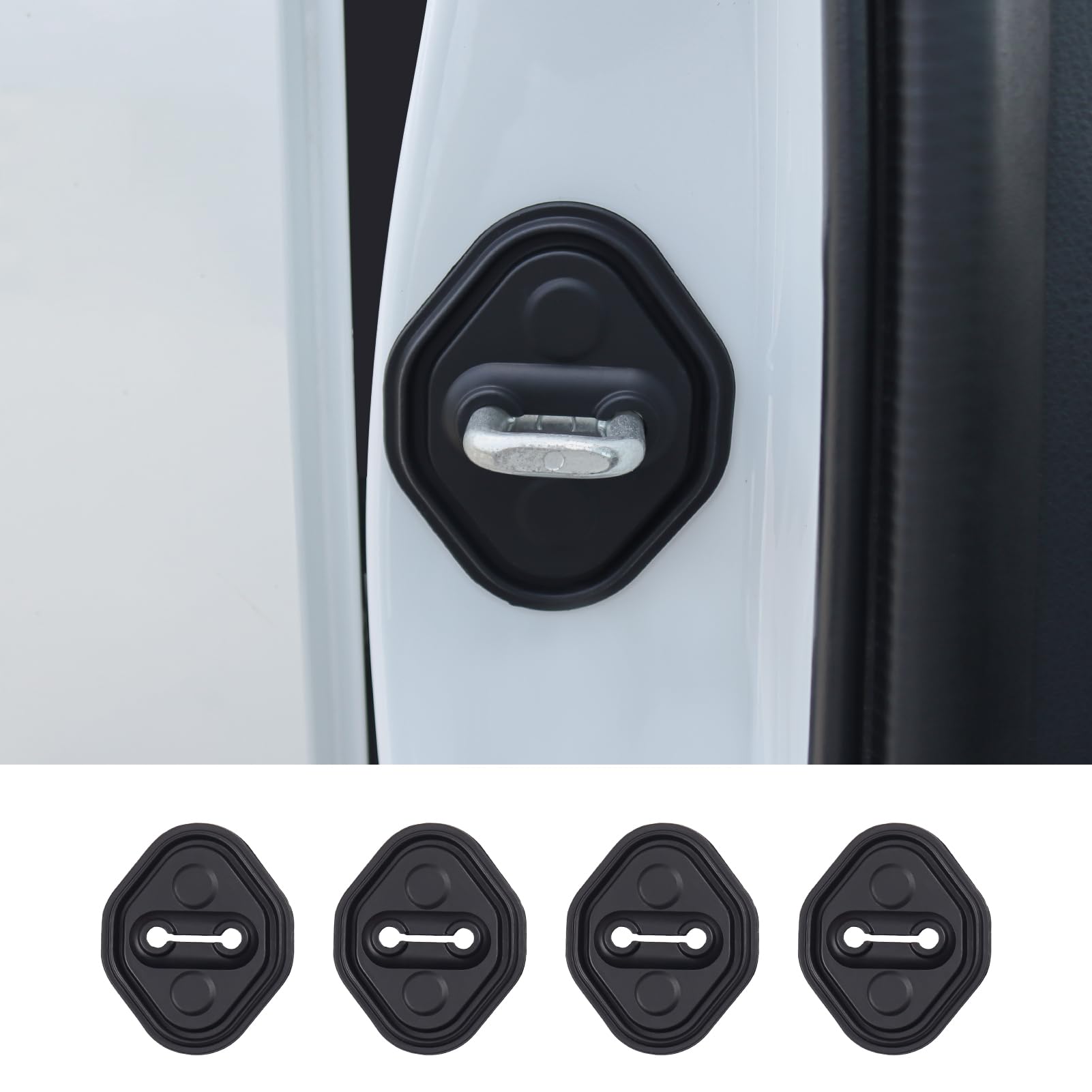 MAITE Car Door Lock Protective Covers - Anti-Corrosion Black PP Covers For Honda, Toyota (4Pcs)