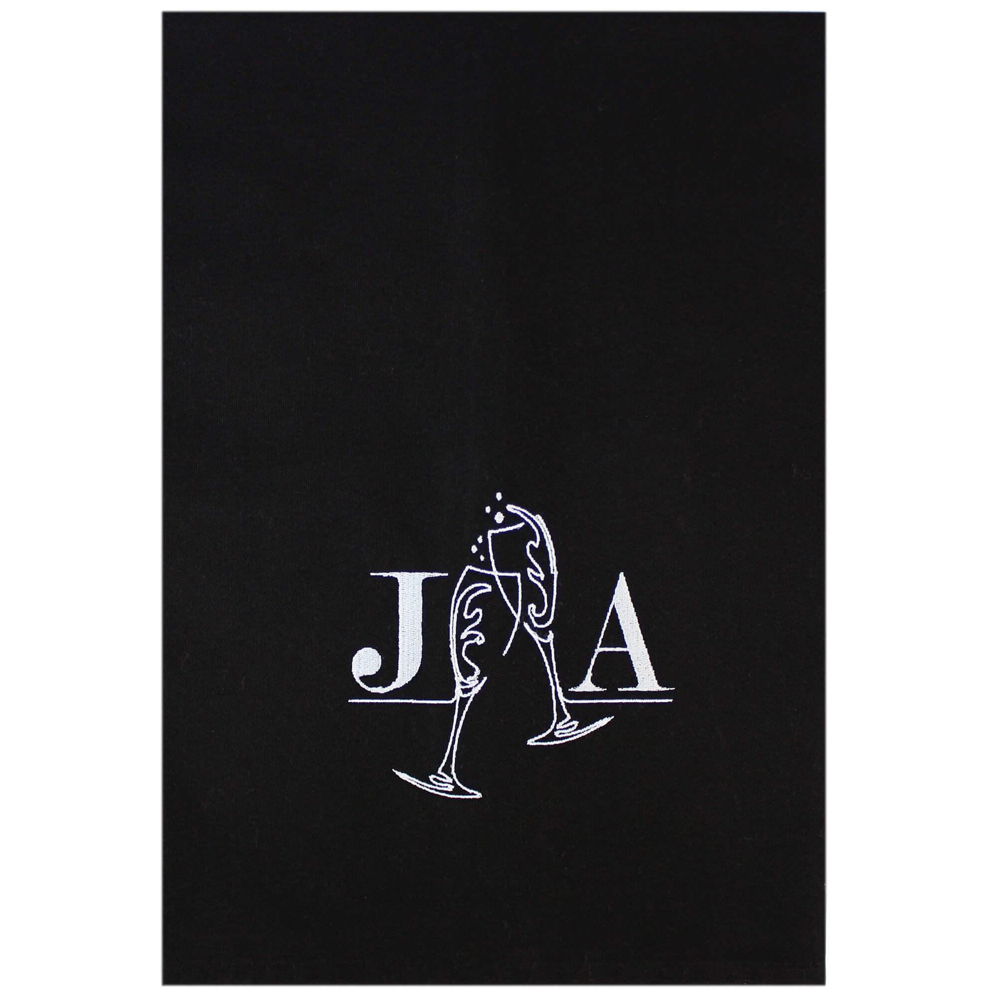 TeddyTs Personalised Luxury Champagne Design Tea Towel, Black & Silver, 68CM x 49CM