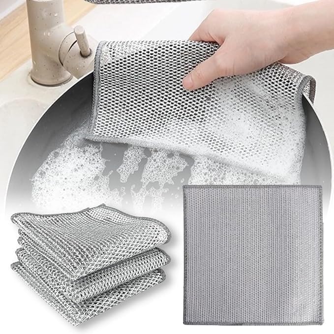 See full amazon price history chart for SWAURSAHA® Multipurpose Non-Scratch Wire Dishwashing Rags for Wet and Dry | Reusable Dishcloth Wire Scrubber for Utensils Kitchen, Washing Dishes, Sinks, Machine Washable - Pack of 1 SWAURSAHA® Multipurpose Non-Scratch Wire Dishwashing Rags for Wet and Dry | Reusable Dishcloth Wire Scrubber for Utensils Kitchen, Washing Dishes, Sinks, Machine Washable - Pack of 1 (B0D1YLFV9Z) Amazon Price History, Amazon Price Tracker