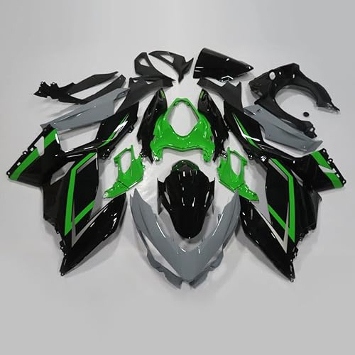 Miniatura 1 de ZXMOTO Kit de carenado de motocicleta pintado gris y verde para Kawasaki Ninja 400 2018 2019 2020 2021 2022 2023 EX400 ABS Frame (Piezas/kit: 21)