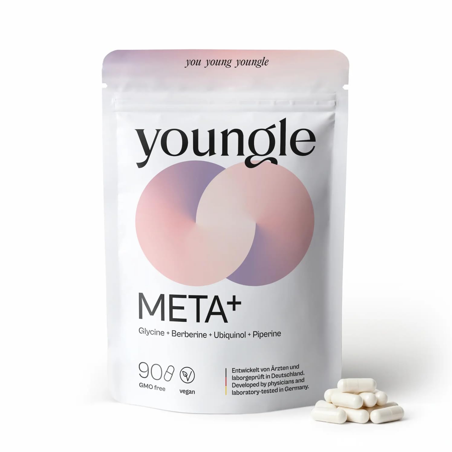 META+ Stoffwechsel Kapseln – Unterstützt Zellenergie & Metabolische Regulation + L-Glycin, Berberin, Ubiquinol – Longevity, Energieproduktion, Stoffwechselflexibilität