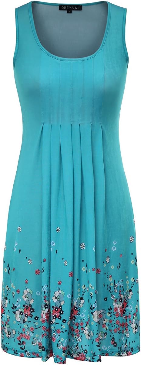 Womens Summer Casual Sleeveless Mini Printed Vest Dresses