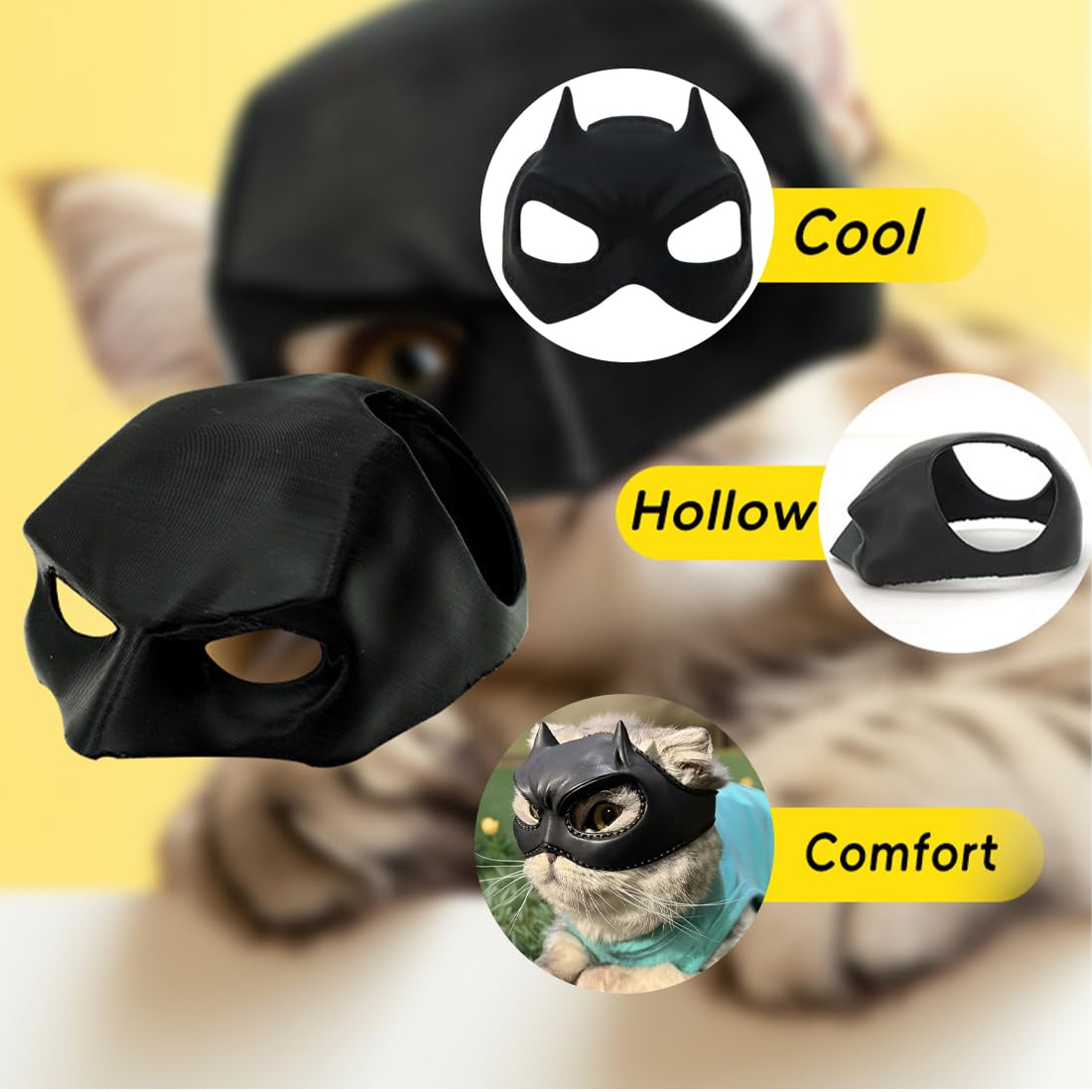 Máscara de Murciélago para Gato en PLA – Ideal para Cosplay, Disfraz y Halloween | Meses sin interés Máscara de Murciélago para Gato en PLA – Ideal para Cosplay, Disfraz y Halloween | Meses sin interés