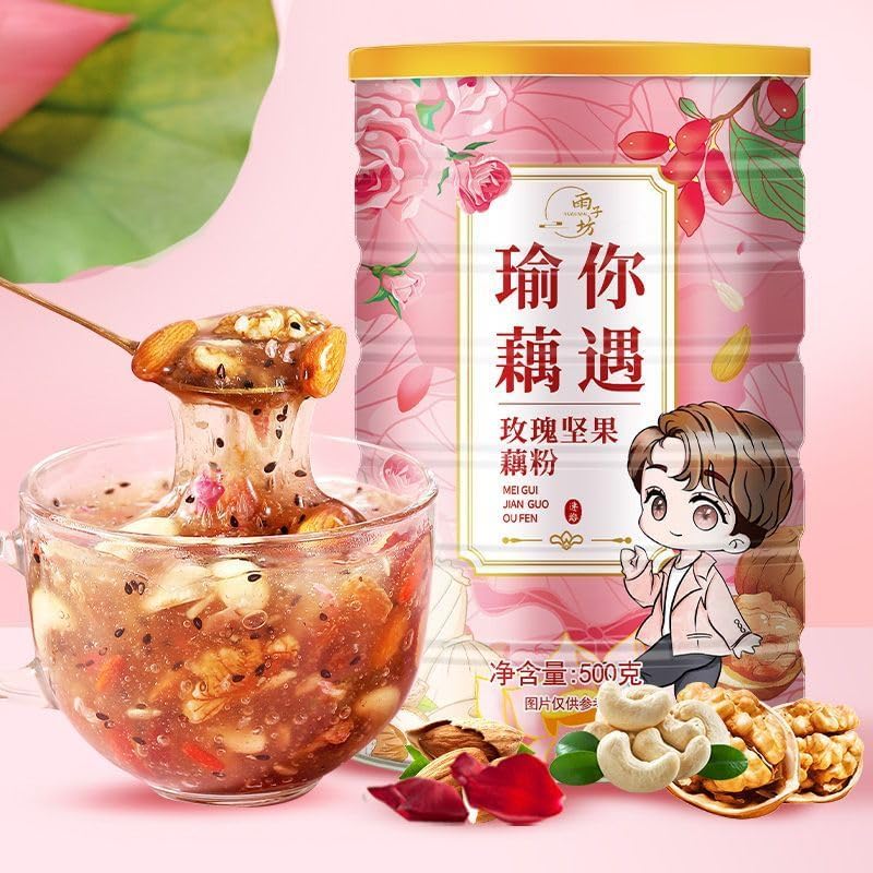 凤梨茫茫水果藕粉 【500g/罐】 桂花红枣 玫瑰坚果藕粉 核桃黑芝麻健康