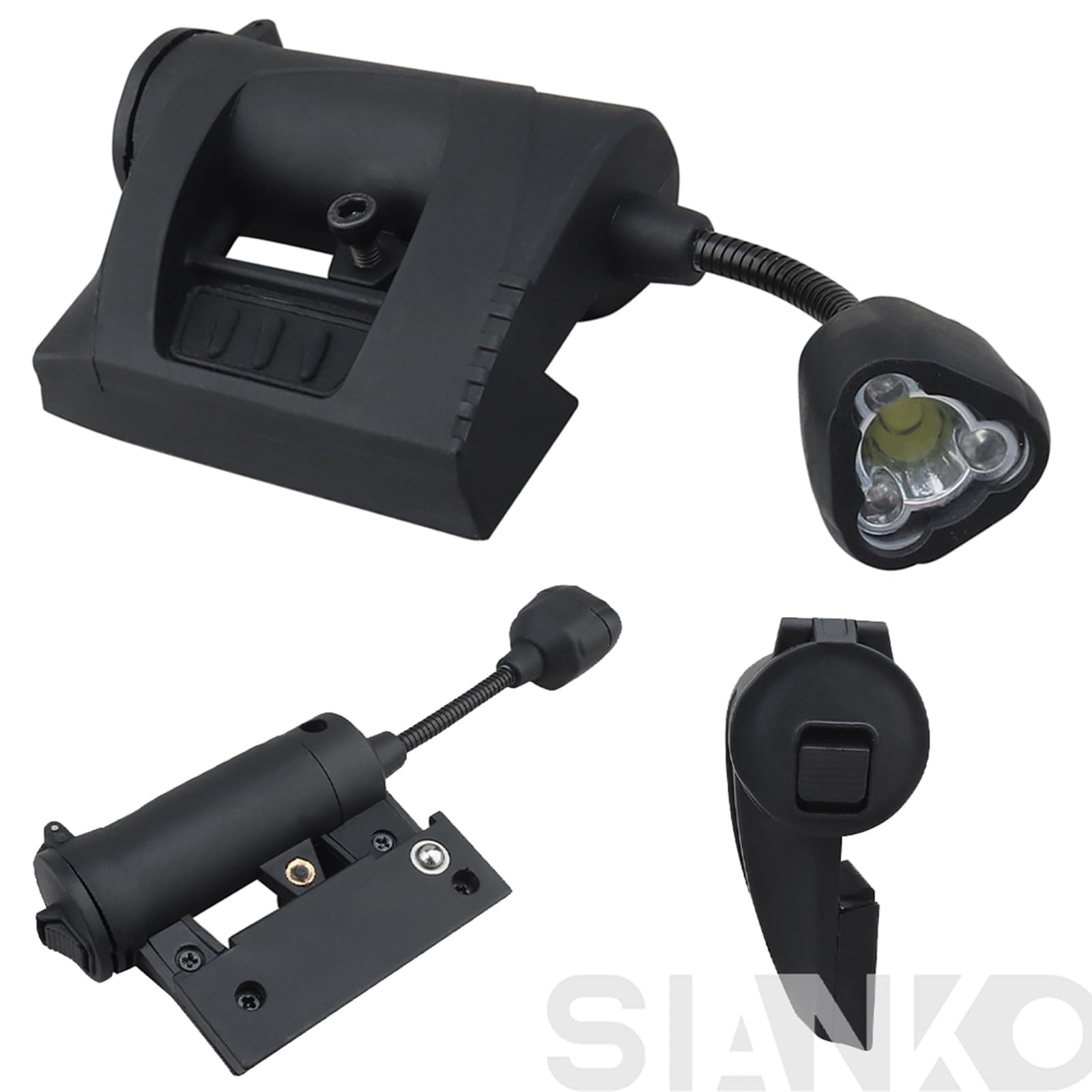 Lumière LED 4 en 1 pour casque de paintball d'airsoft, lumière infrarouge rouge, vert, blanc, pour casque Fast / SF/Ops-Core Arc Rail - Accessoires de combat militaires multifonctions