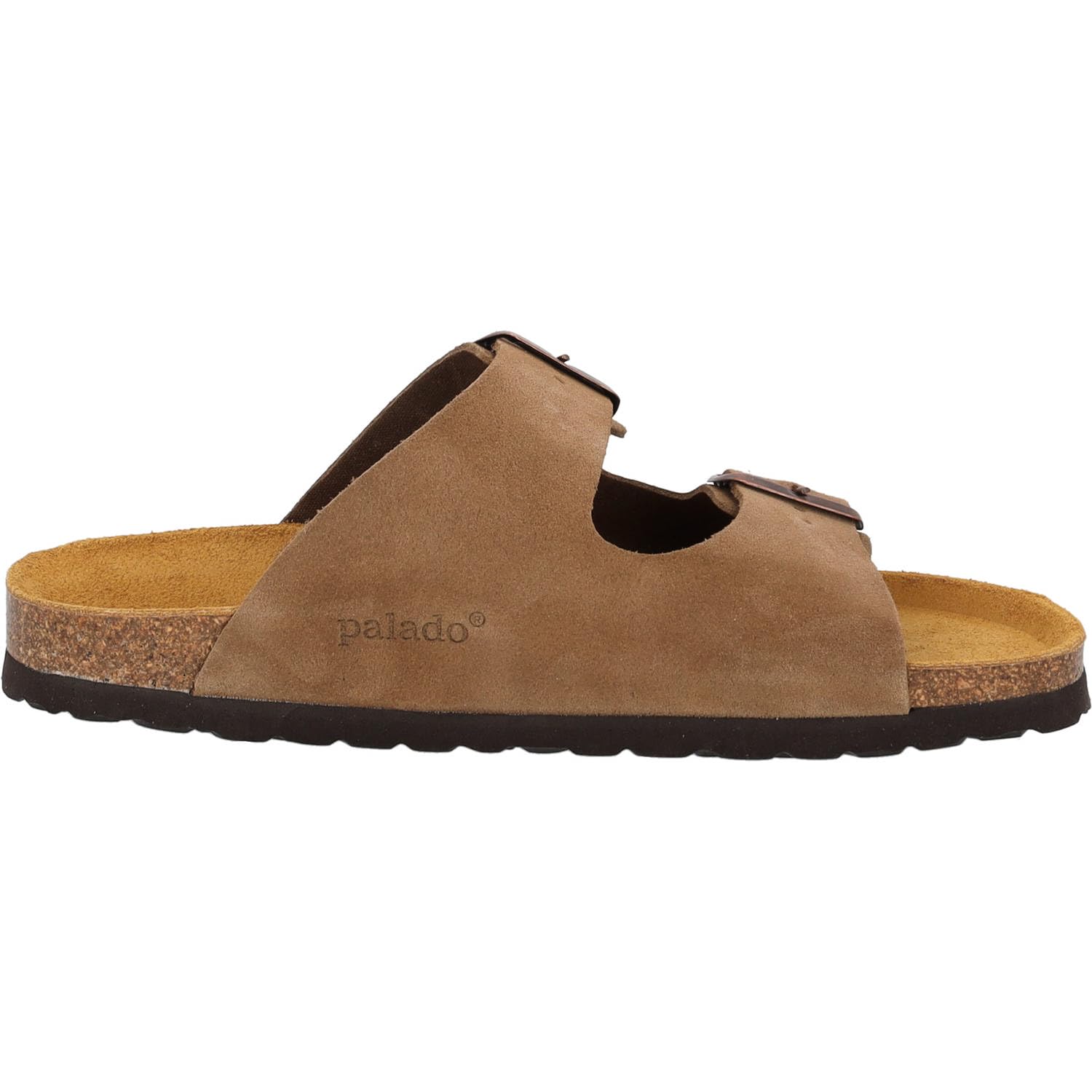Palado Pantoletten Herren Korfu Premium Leather - gefertigt in Spanien - hochwertiges Leder - Veloursleder-Decksohle - Weichfußbett