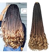9 Pakcs French Curl Crochet Braids Hair-18 Inch Goddess Box Braids Crochet Hair Pre Looped French...