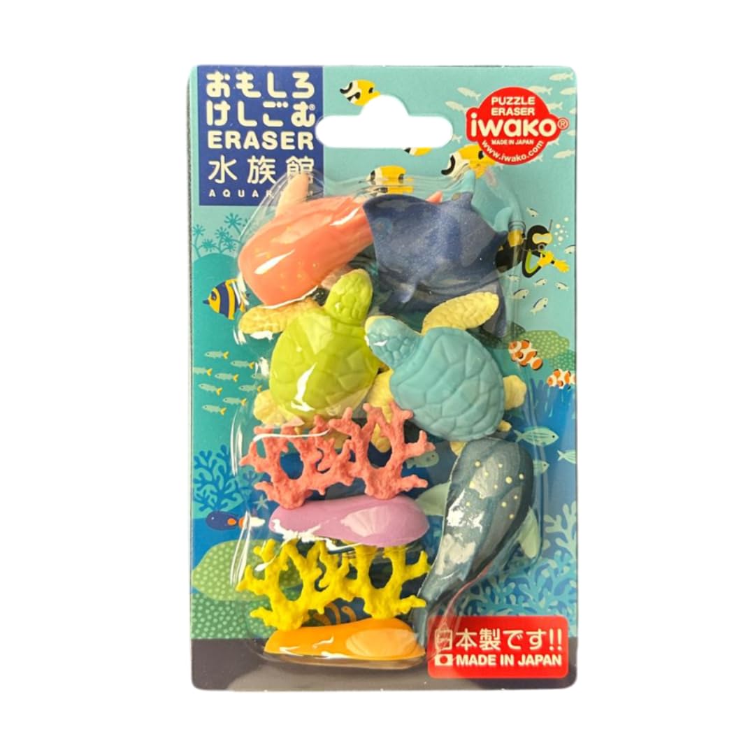 Sea-three7 30枚セット Amazon.com: Iwako Deep Sea Animals Turtle Shark Stingray Coral