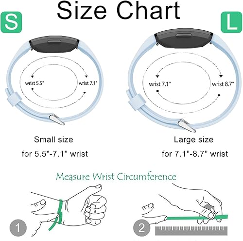 Miniatura 7 de Wepro Bandas de repuesto compatibles con Fitbit Inspire HRInspireInspire 2Ace 2 Fitness Tracker para mujeres y hombres, paquete de 3, pequeño, grande