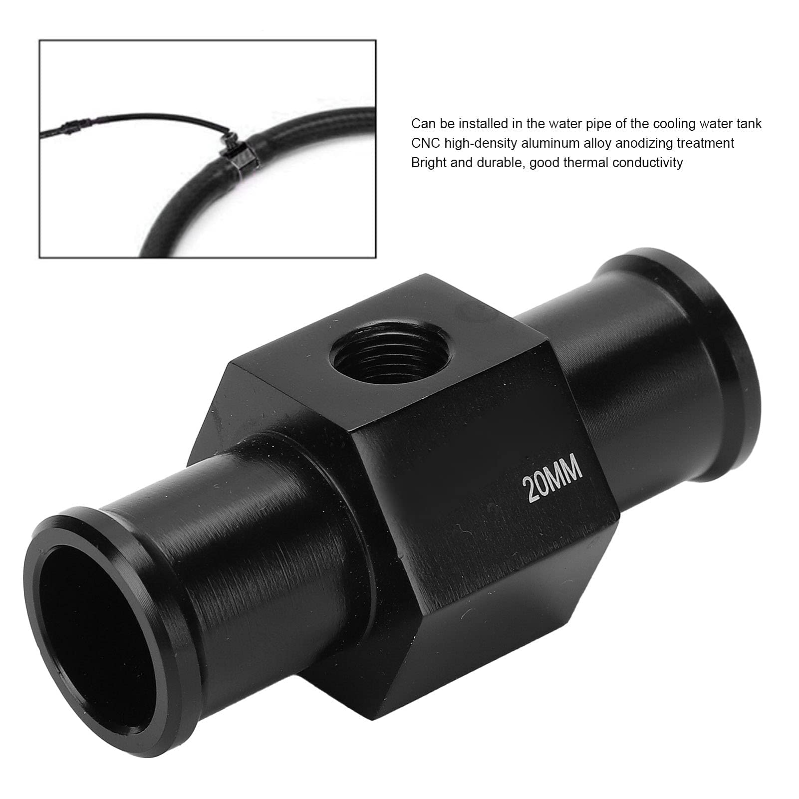 Adaptateur de Capteur de Température de L'eau, Adaptateur de Température de L'eau Capteur de Jauge de Température de L'eau Connecteur à 3 Voies Modification de la Moto(A（20mm))