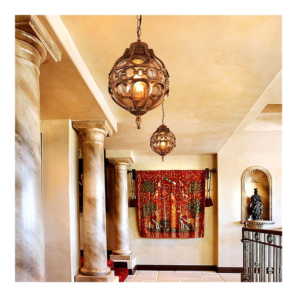 Żyrandole Żyrandol ogrodowy w stylu retro z ramą z winorośli na balkon i do restauracji(Black,87cm)