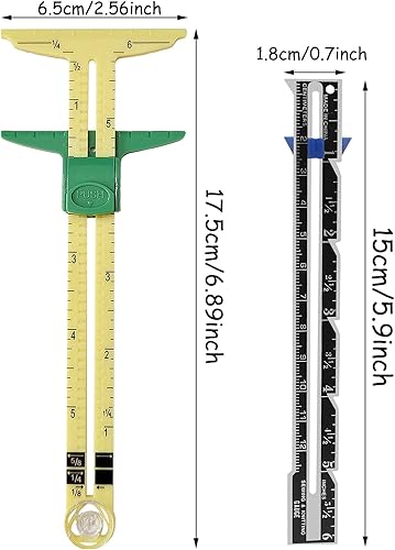 Miniatura 2 de YEQIN - 2 herramientas de medición de calibre deslizante, 5 en 1, calibre de medición deslizante y regla de acero inoxidable, herramienta