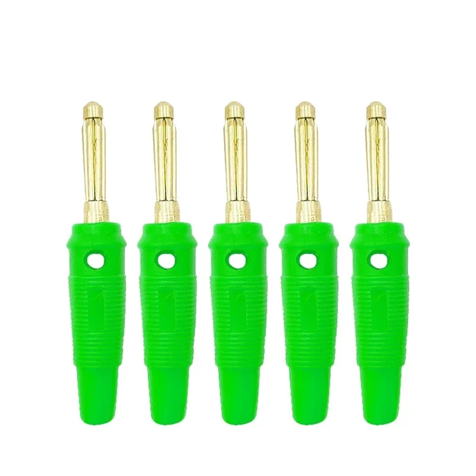 4 mm muzyczny kabel głośnikowy przewód wtyk bananowy pozłacane złącza gniazdo czerwony czarny niebieski zielony żółty (kolor: zielony, rozmiar: 10 szt.)