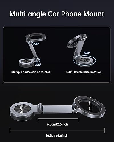 Miniatura 5 de SYNCWIRE for MagSafe Car Mount【360° Rotation】Magnetic Phone Holder for Car, Adjustable Metal Arm, Ultra Magnet, Car Magnet Phone Mount for