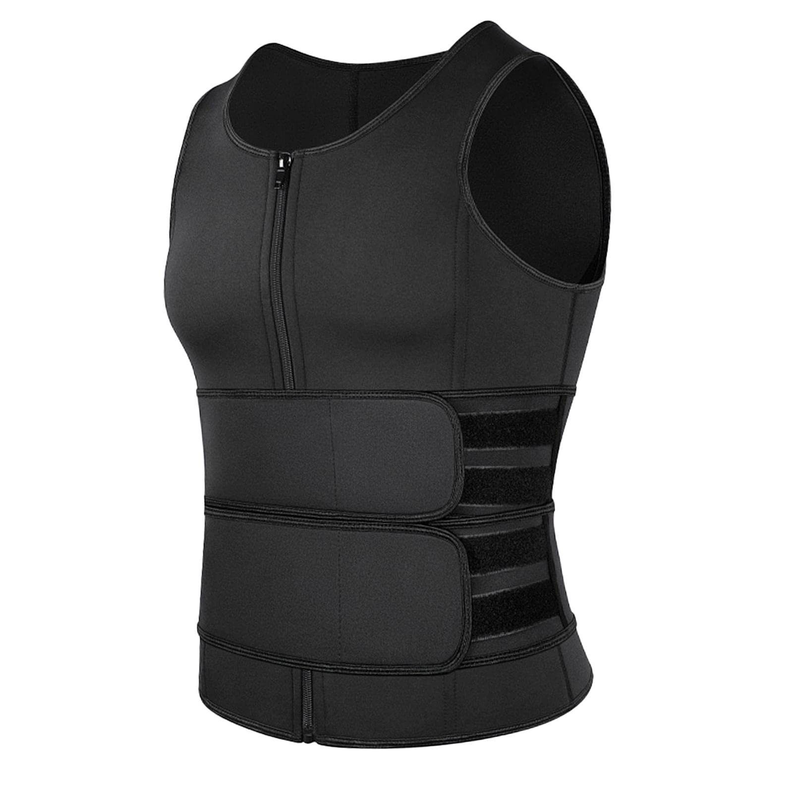 Merishopp Men Sauna Suit Sweat Vest Waist Trainer Body Shaper Tank Top Compression M-picture-45