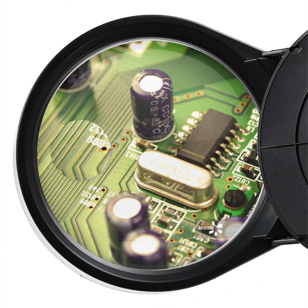 Vergrößerungsglas für den Schreibtisch, 10-fache HD-Linse, verstellbare Schlauchlupe mit LED-Lampe zum Lesen von elektronischen Uhren, zum Reparieren von Gravuren für alte Menschen, handgehalten