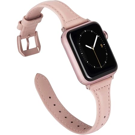 Amazon Wearlizer Apple Watch スリム本革バンド 38mm 42mm レディース メンズ Iwatchベルト リストバンド レジャーブレスレット メタルステンレススチールバックル付き シリーズ3 2 1 Nike エディションスポーツ 7色 38 Mm Awb23a 38pink スマートウォッチアクセサリ