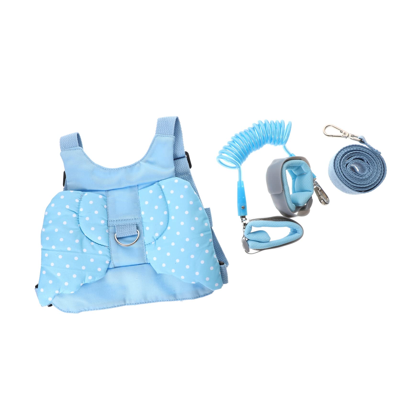 Arnés de Seguridad para Correa Antipérdida y Pulsera Pérdida Conjunto para Caminar y Actividades Azul Ángel y
