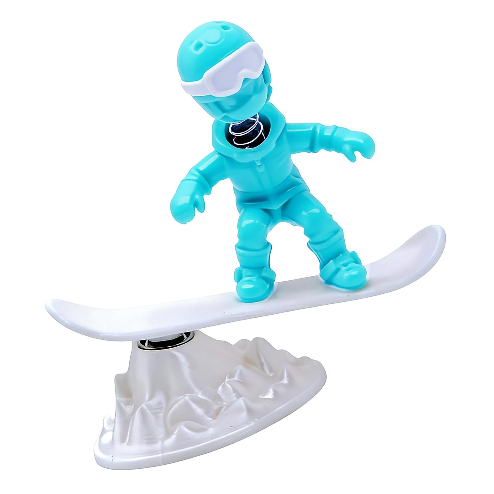Hsioluted Dynamic Skiing Character Decor with Fun Motion for Desk Decoration Inertial Motion Car Figure