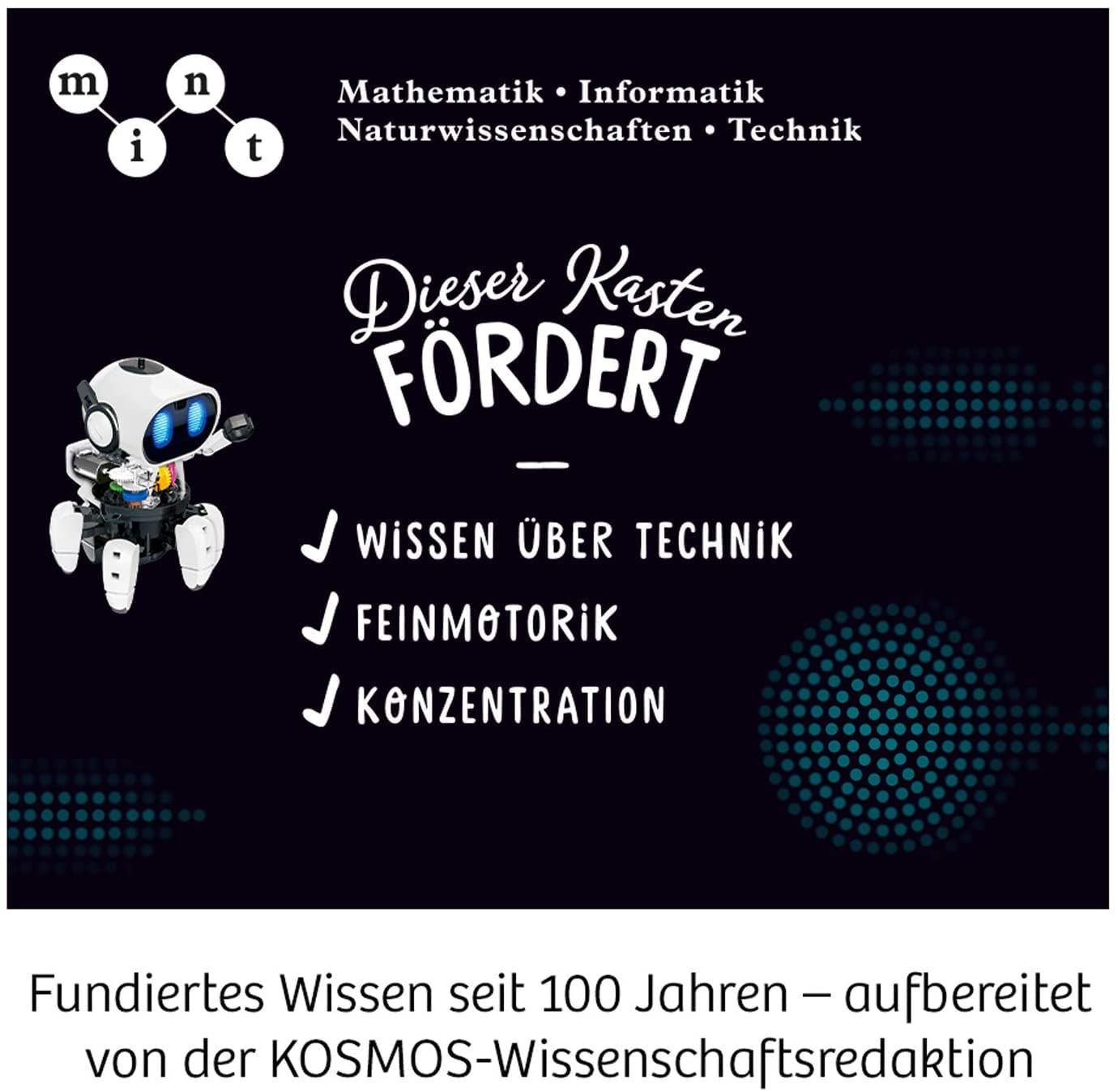 KOSMOS 621001 Chipz - Dein intelligenter Roboter, für Kinder ab 8-14 Jahre, folgt Bewegungen, weicht Hindernissen aus, mit Licht- und Soundeffekte, Roboter Spielzeug, Bausatz, Experimentierkasten