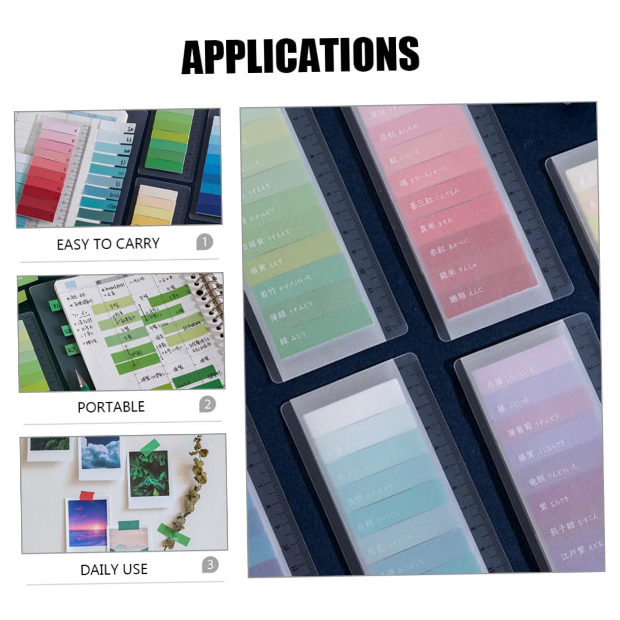 HOMSFOU 12 Sätze Praktische Haftmarker Pastellfarben Selbstklebende Index Tabs für Büro und Zuhause Transparente Notizzettel für Einfache Organisation und Kennzeichnung