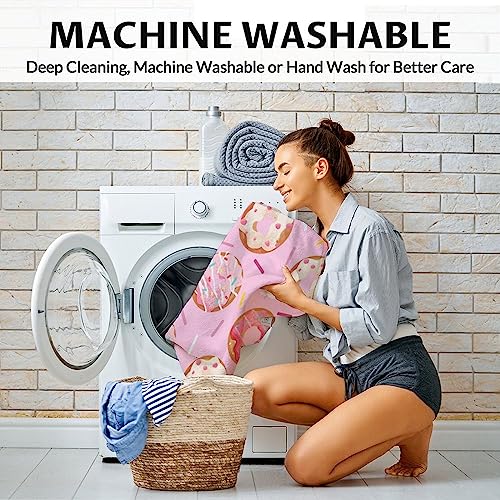 Girls Blanket - 60"x80" Cute Donut Throw Blanket Gifts for Kids & Adults - Pink Soft Fuzzy Doughnut Blanket for Bed, Couch & Living Room