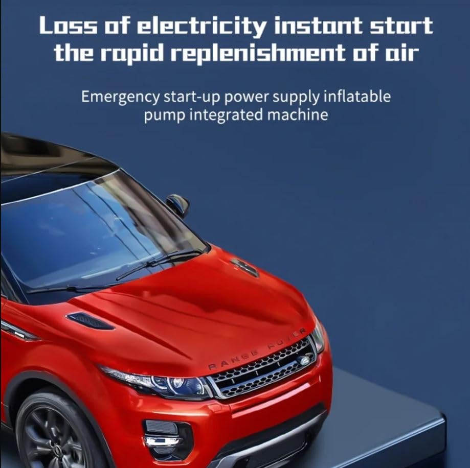 Image of CLOUDSALE Handy Portable Jump Starter with Air Compressor 12V 2000A Car Battery Booster Jump Starter with 150PSI Air Compressor Power Bank with USB Socket,LCD Display and LED Light.