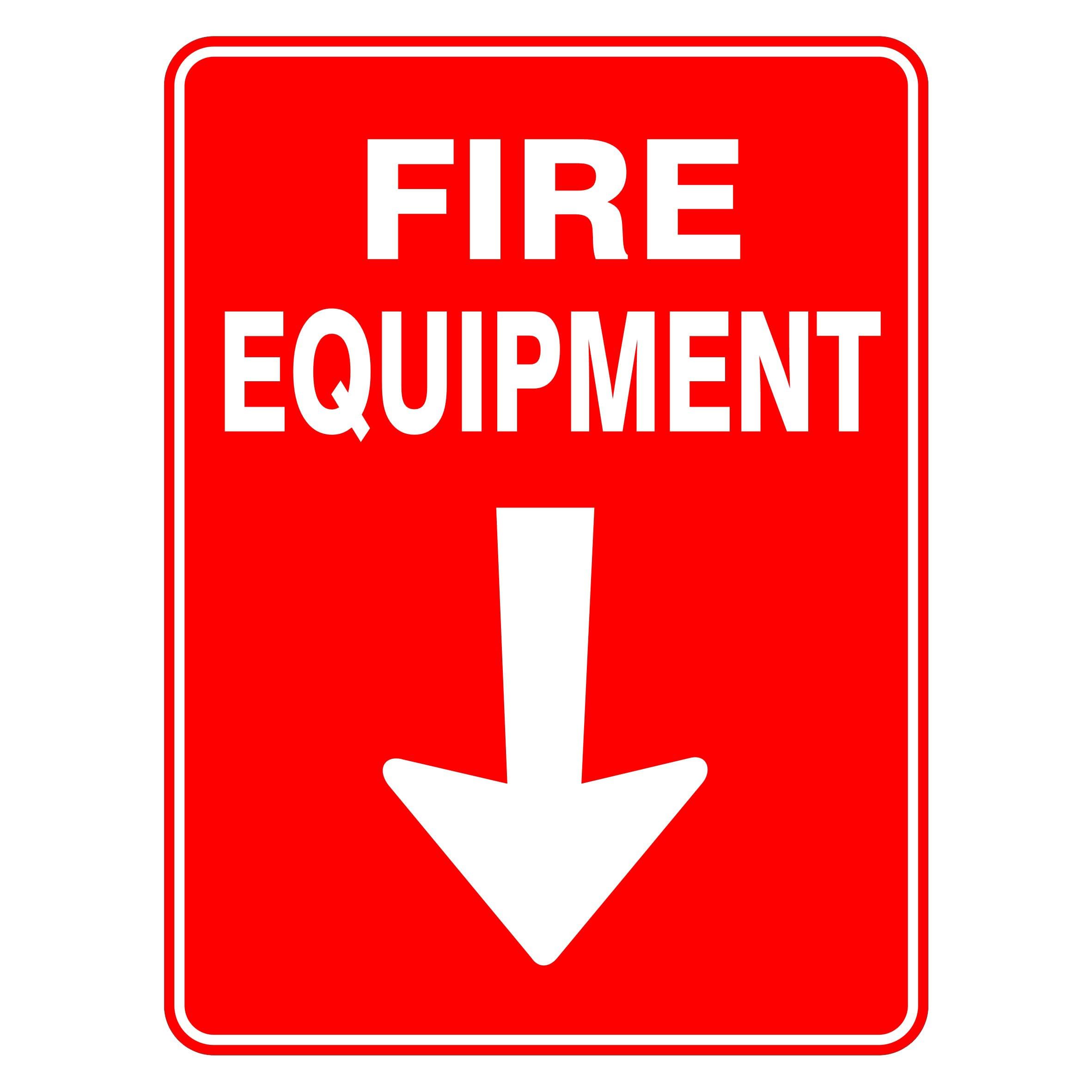 Fire Equipment Arrow Safety Signs Metal Tin Sign 8 x 12 inch for Industrial & Commercial