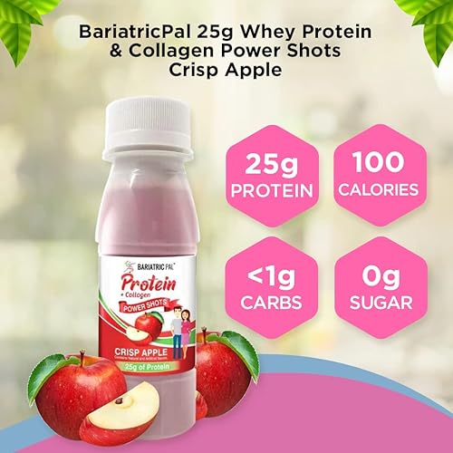 Miniatura 3 de BariatricPal Ready-To-Drink 0.88oz proteína de suero de leche y colágeno Power Shots - Manzana crujiente (48 botellas)