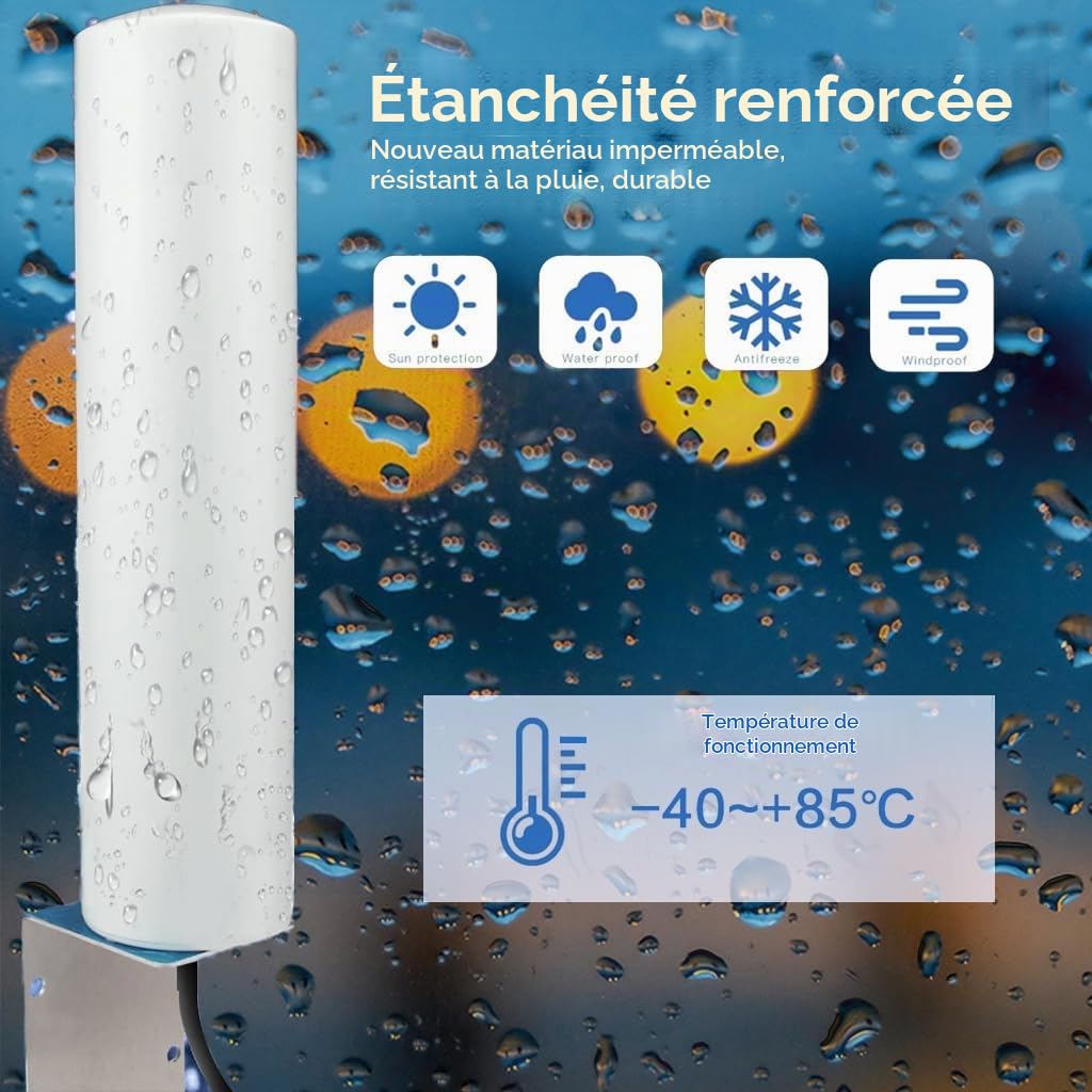 Maswell Antenne Externe 4G 5G, 2X2 MIMO 700-6000MHz, jusqu'à 4,5 dBi LTE 5G NR 5GA, Antenne Externe avec Connecteur SMA et Adaptateurs TS9 RP-SMA