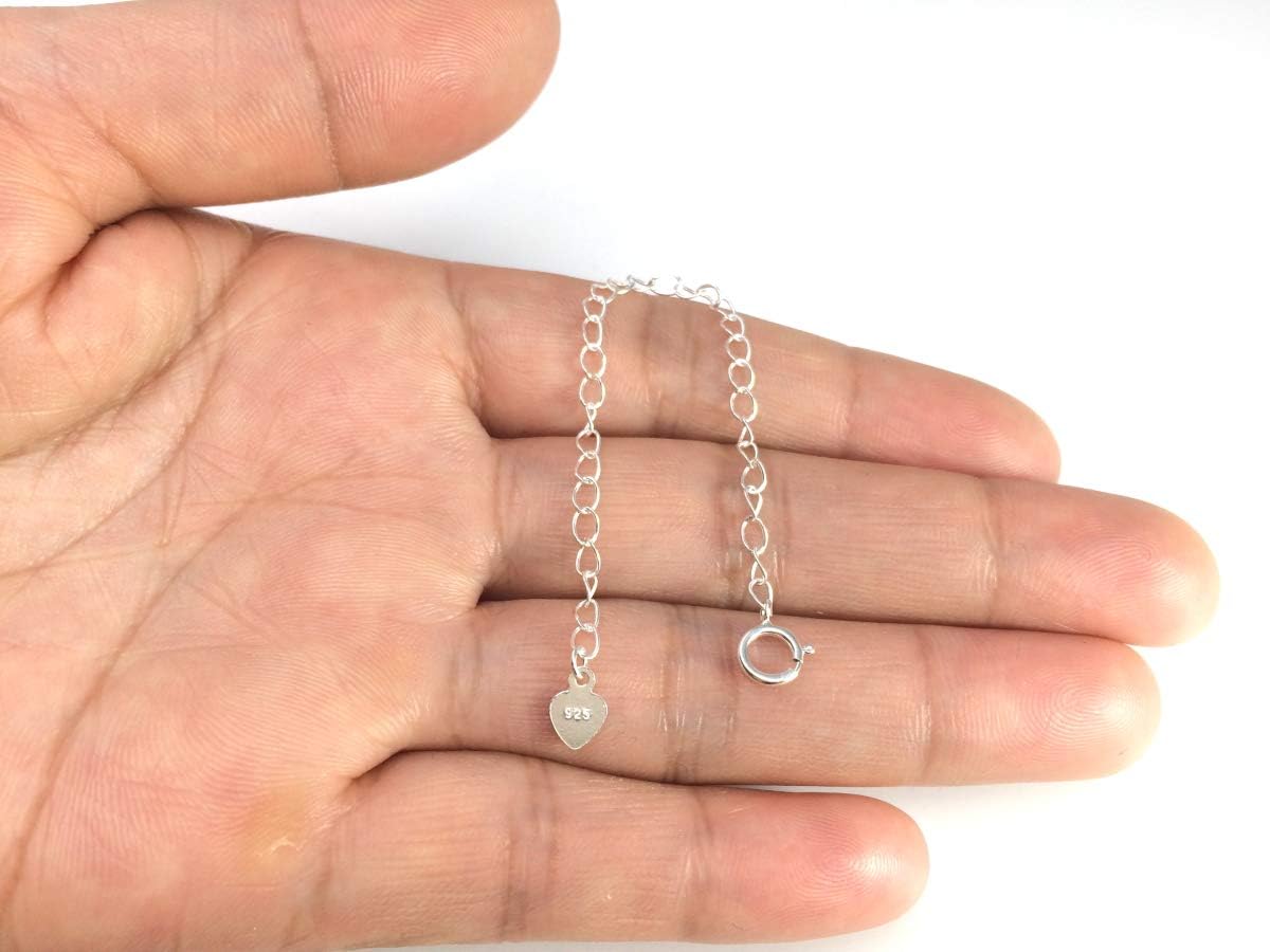 1pc Adabele Authentic 925 Sterling Silver Chain Extender Cute Removable Adjustable 4 inch Extension for Necklace Anklet Bracelet SS299-4