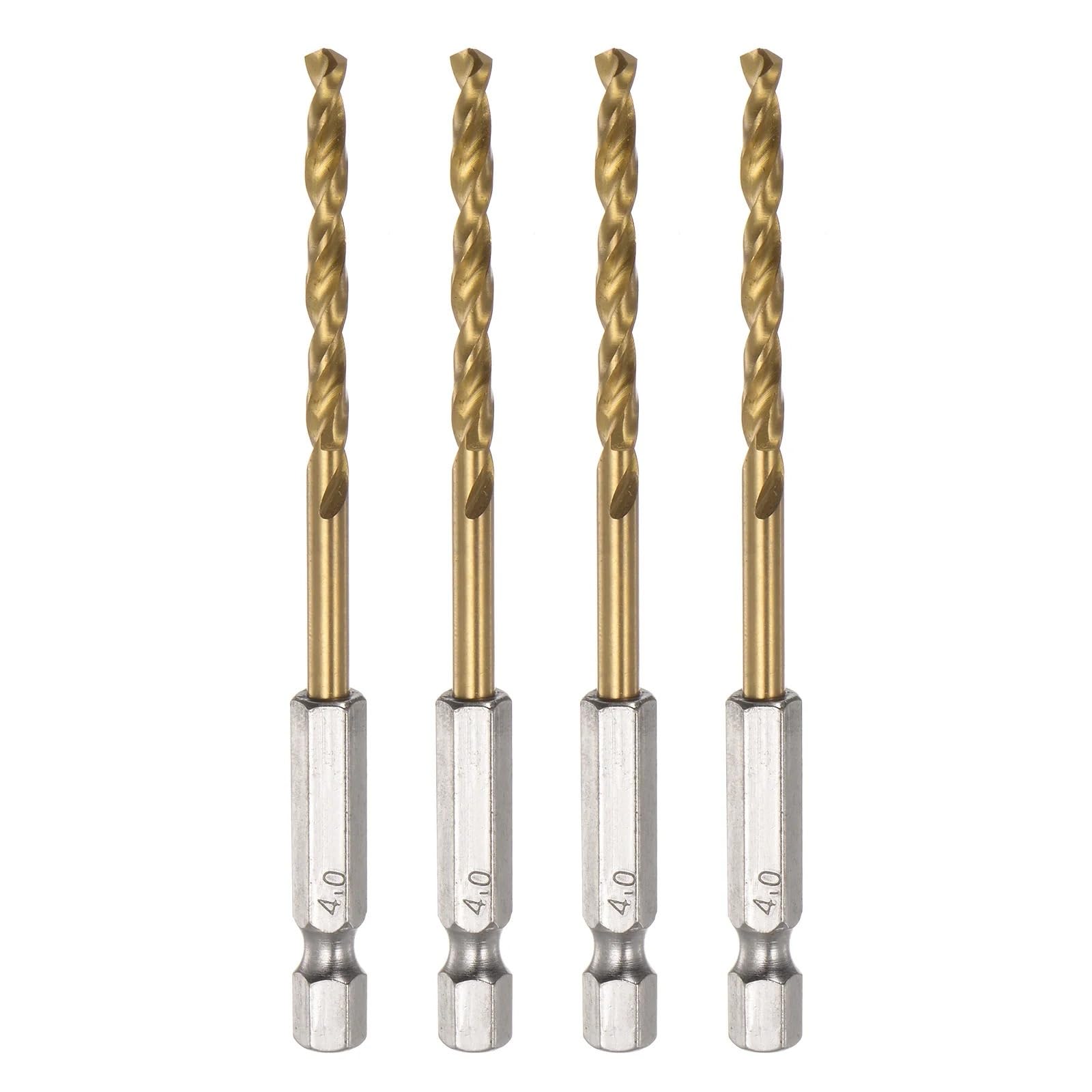 Brocas de titanio 1,5-13 mm, vástago hexagonal 1/4", M35, acero alta velocidad, totalmente rectificadas, for madera y inoxidable, 2-10 unidades(10mm 3pcs)
