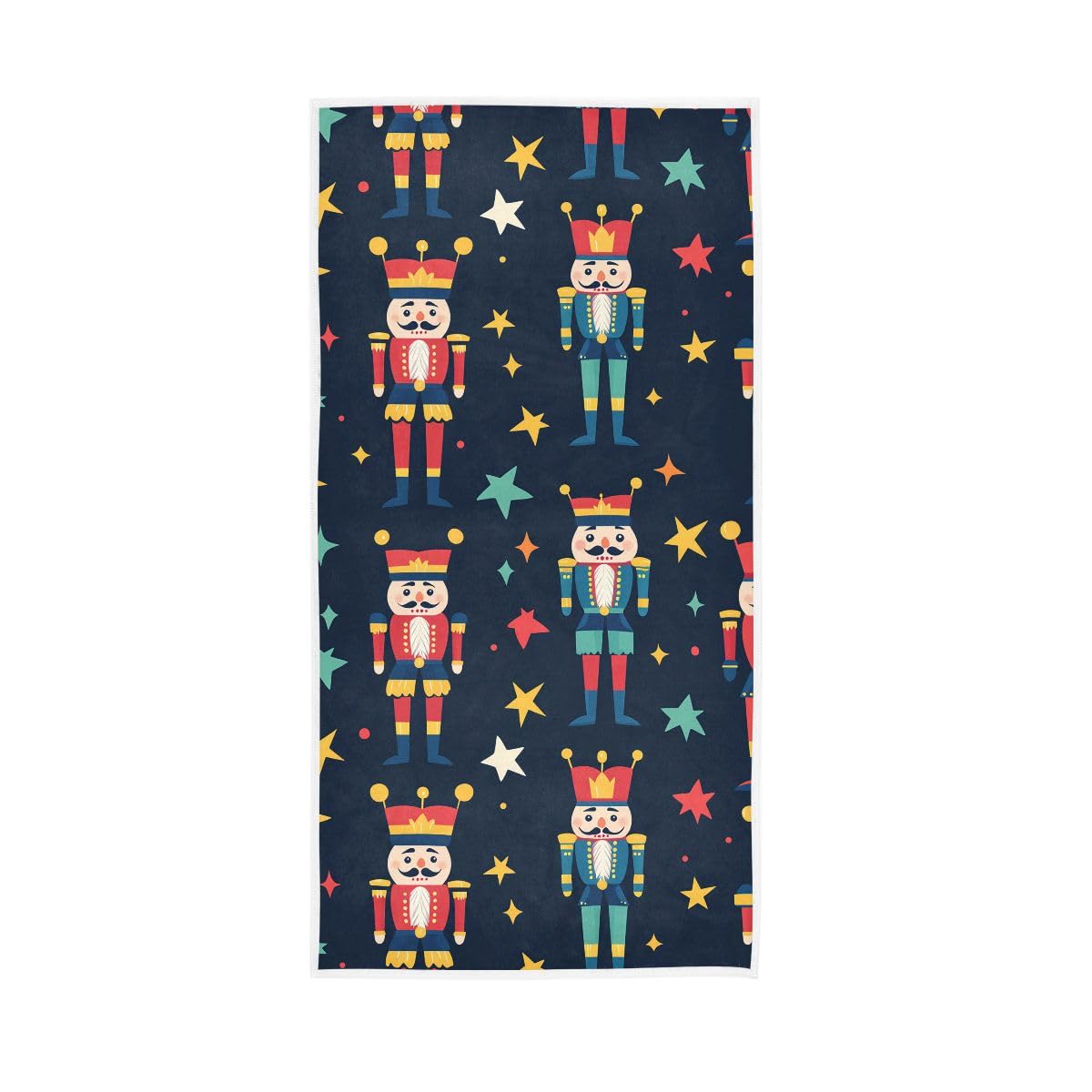 HUYGD Nutcracker Stars Hand Towels, Multipurpose Cotton Hand Towels for Bathroom, Gym, Hotel, Spa 15 x 30 Inches