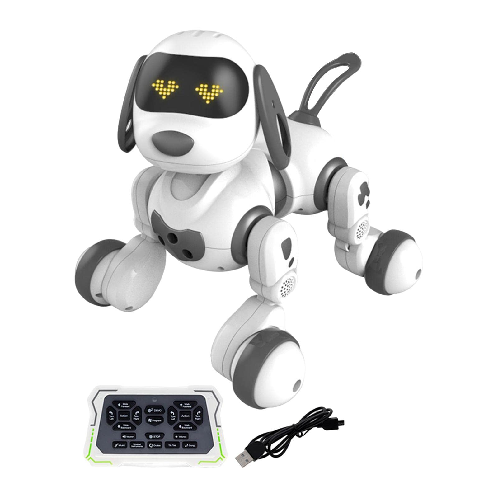 Robot Juguete para Niños Perro Robot con Control Remoto Mascota Electrónica Interactiva Que Realiza Y Movimientos Musicales Robot, Negro