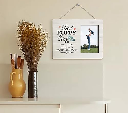 Miniatura 7 de Marco de fotos con texto en inglés "To Poppy Gifts", "I'm as Lucky as Can Be for the Best Poppy Belongs to Me", regalo de cumpleaños de amapola,