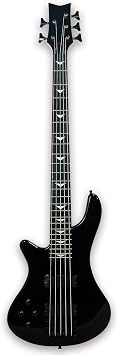 Black Left Hand 5 String Electric Bass Bolt-On Maple Neck Poplar Body