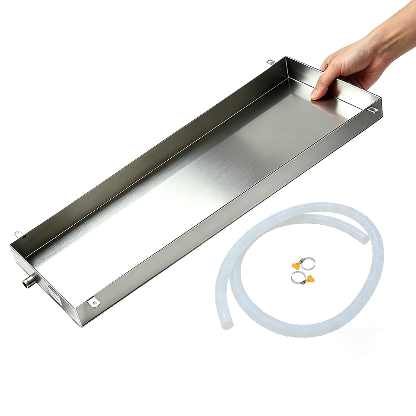 10 cm Wysoka Stalowa Miska Odpływowa Wytrzymała Miska Ociekowa do Klimatyzacji Uniwersalna Taca Wodna dla Hvac Zamrażarki Pralni I Warsztatu Pod Zamrażarkę(70x40cm(28x16in))