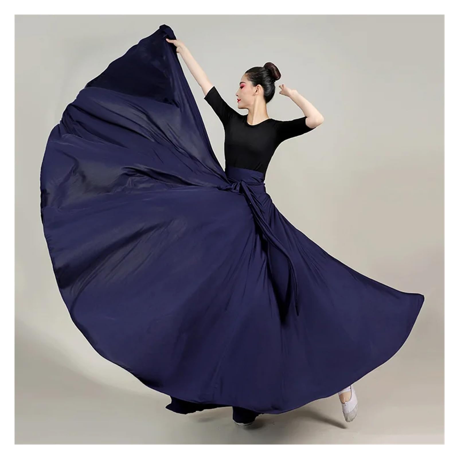 Gonna for Donna da Ballo Lunga di Danza del Ventre Grande Altalena con Prestazioni Colore sfumato(Blue001,540Degree 90cm)