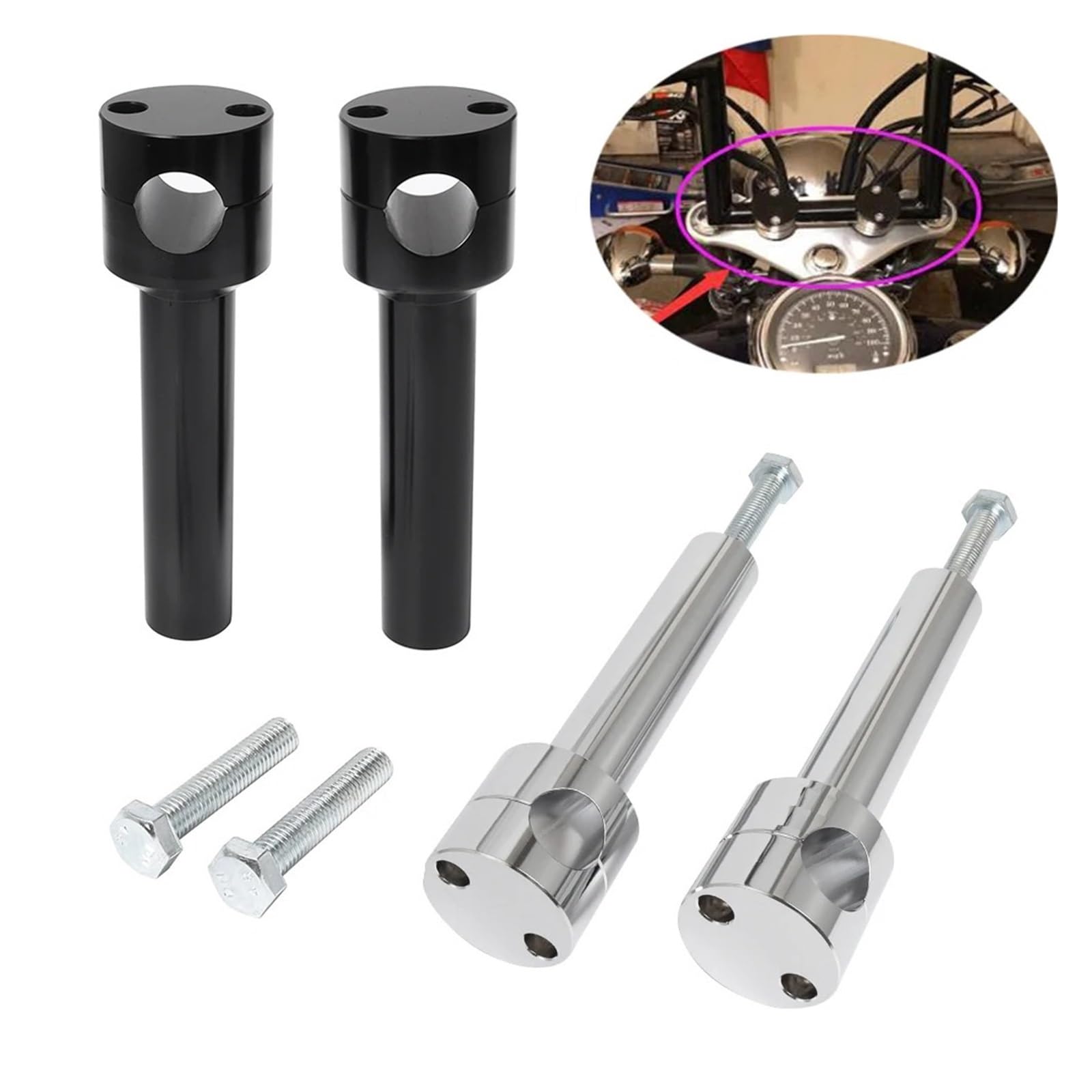 Rehausseur Guidon Moto Aluminium pour Universel 22mm/25mm