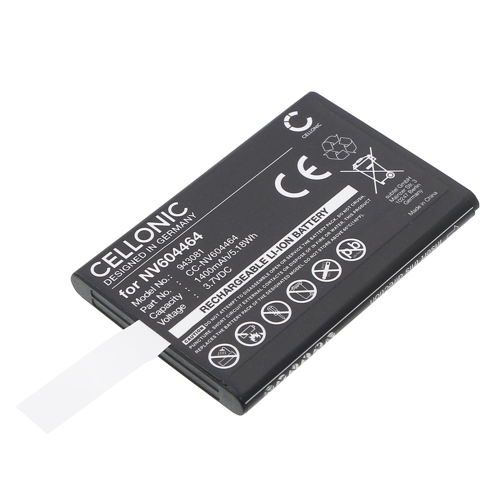 CELLONIC 1x Batteria per Babyphone Compatibile con Beurer BY 110, Compatibile con Oricom Secure SC895, Secure SC740, Compatibile con Beurer NV604464 – (1400mAh, 3.7V)